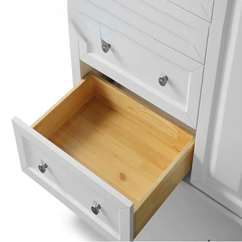 SolidWood MDF Natural Marble waterproof bathroom washbasin cabinet 36 Inch wth 3 drawers and 2 doors
